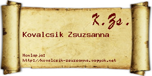 Kovalcsik Zsuzsanna névjegykártya
