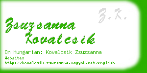 zsuzsanna kovalcsik business card